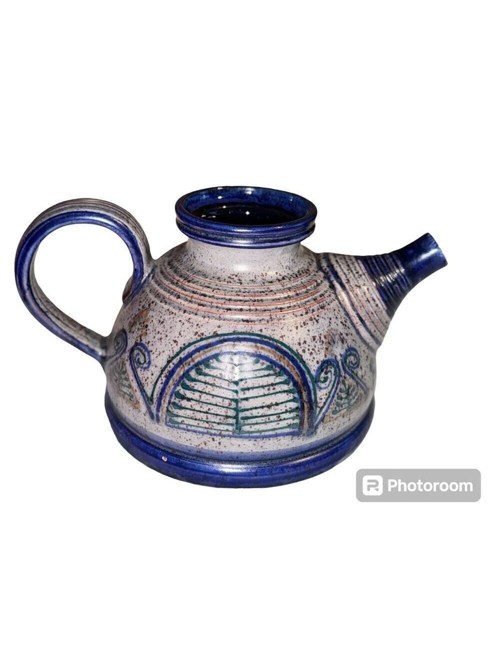 Deep blue gray vase pitcher pot decor